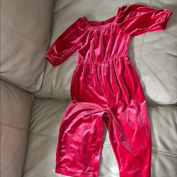 Old Navy Other - Old Navy Velvet Red Kids Holiday Jumpsuit 2t